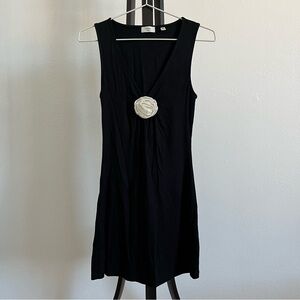 Wilfred Black Mini Dress with White Floral Detail